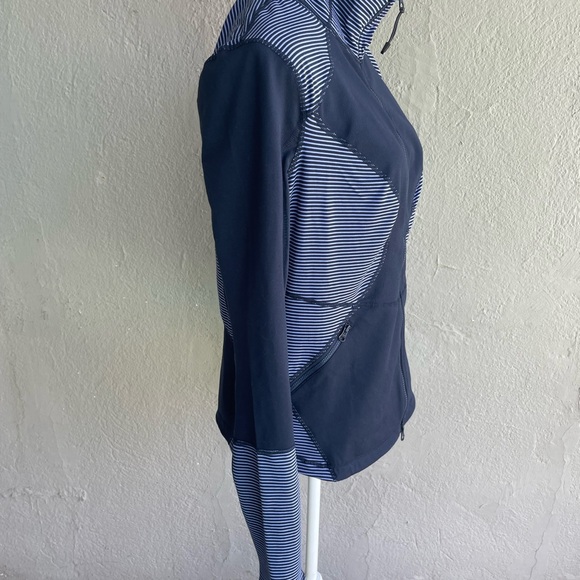 Zella Heathered Turquoise Blue Striped Zip Up Workout Jacket XL - Picture 11 of 12